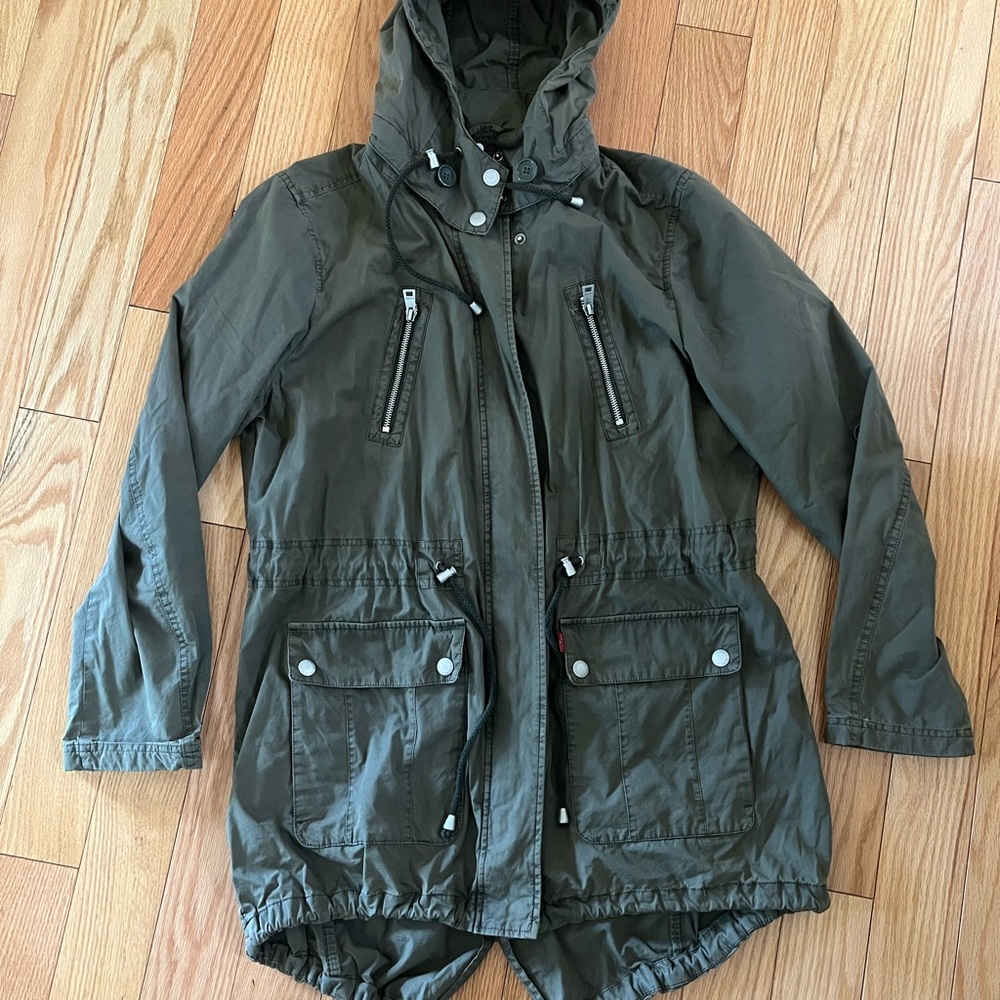 Olive Hooded Women's Lightweight Jacket